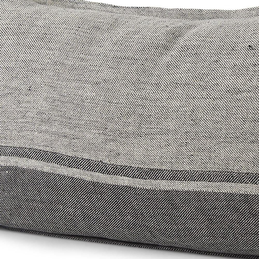 14" X 26" Dark Gray And Light Gray Striped Linen Lumbar Throw Pillow Cover