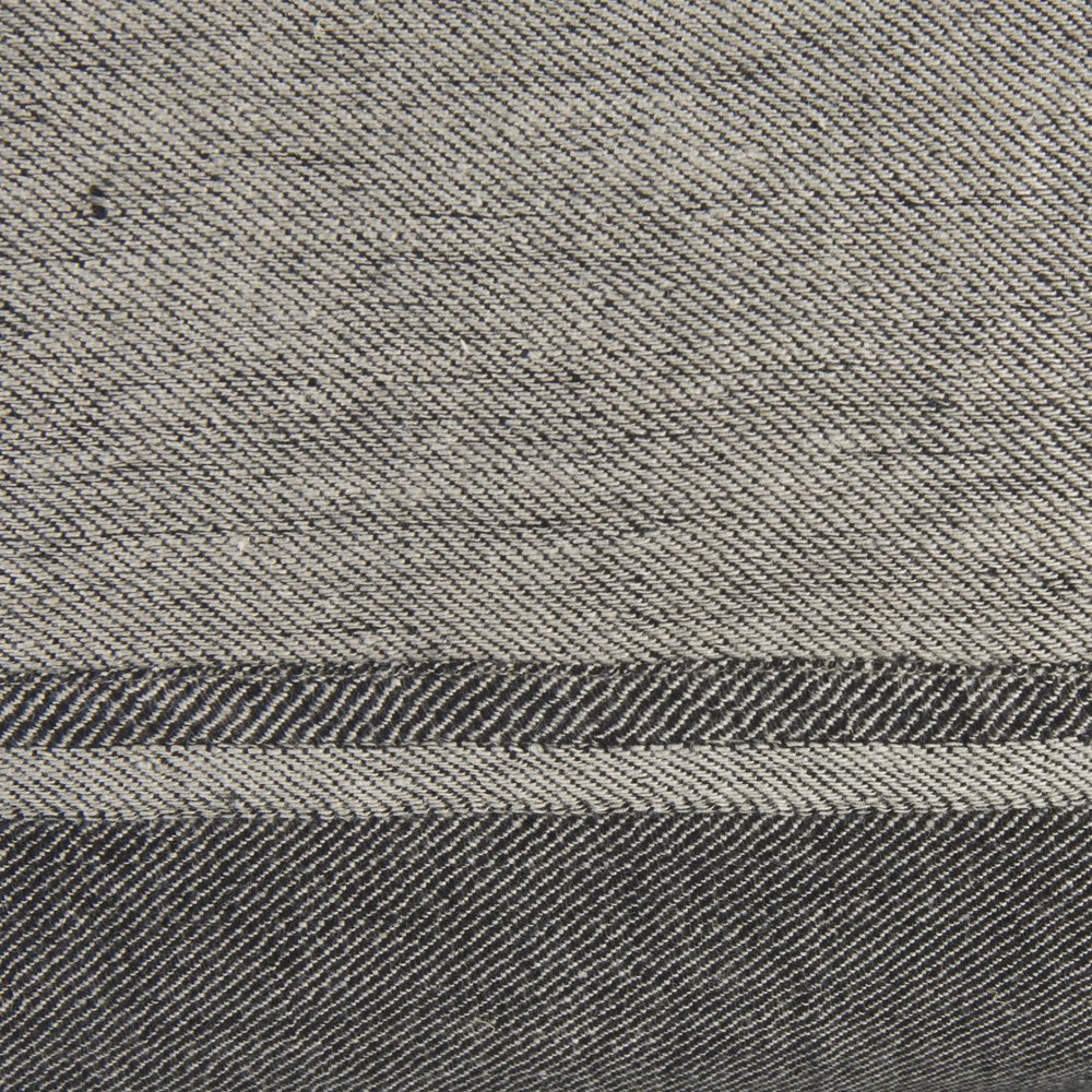 14" X 26" Dark Gray And Light Gray Striped Linen Lumbar Throw Pillow Cover
