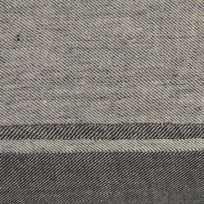 14" X 26" Dark Gray And Light Gray Striped Linen Lumbar Throw Pillow Cover