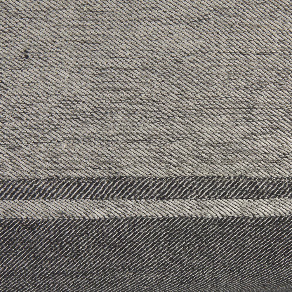 14" X 26" Dark Gray And Light Gray Striped Linen Lumbar Throw Pillow Cover