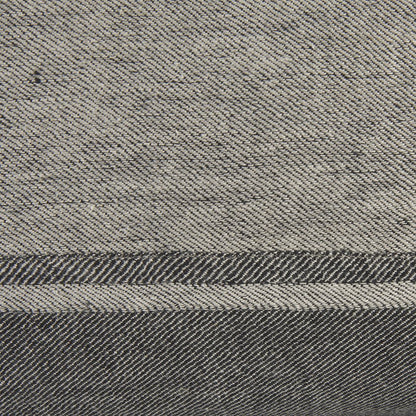 14" X 26" Dark Gray And Light Gray Striped Linen Lumbar Throw Pillow Cover