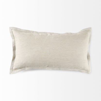 14" X 26" Beige Linen Throw Pillow Cover