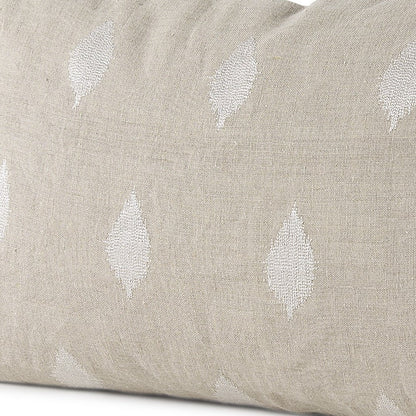 Beige And White Patterned Lumbar Pillow Cover