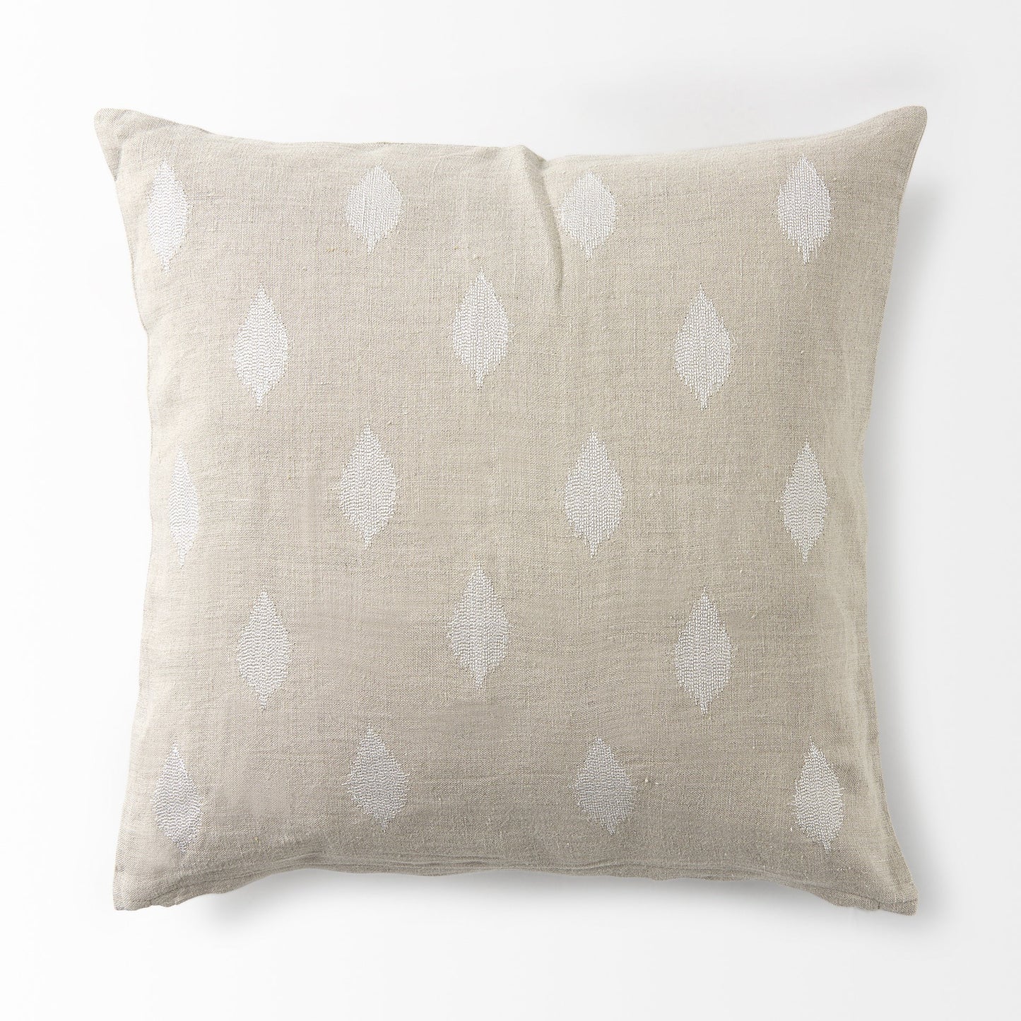 Beige And White Patterned Pillow Cover