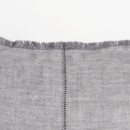 Light Gray Fringed Lumbar Throw Pillow Cover