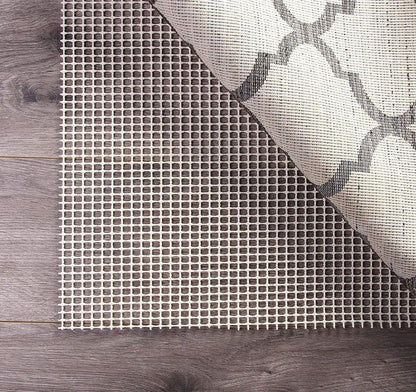 2' x 8' Ivory Striped Weave Non Slip Rug Pad