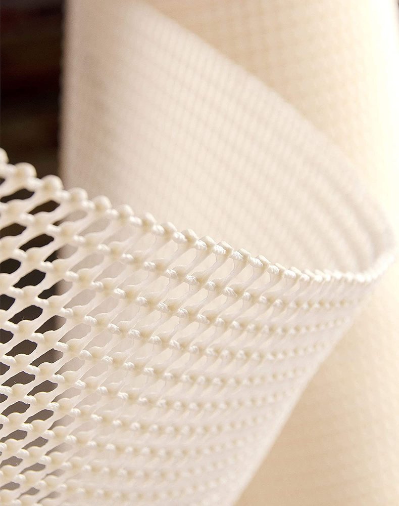2' x 8' Ivory Striped Weave Non Slip Rug Pad