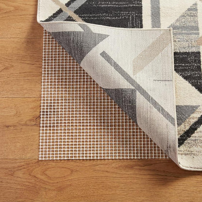 8' x 10' Ivory Striped Weave Non Slip Rug Pad