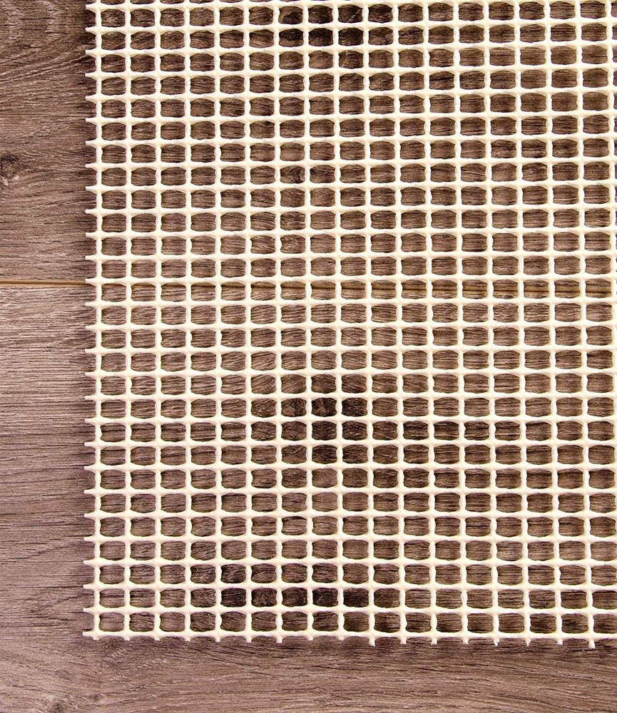 2' x 8' Ivory Striped Weave Non Slip Rug Pad
