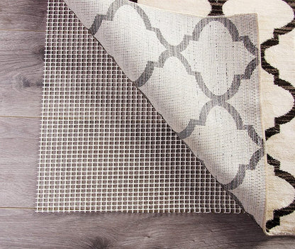 6' x 9' Ivory Striped Weave Non Slip Rug Pad