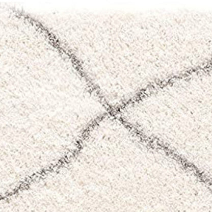 3' X 5' Ivory Modern Uneven Lattice Area Rug