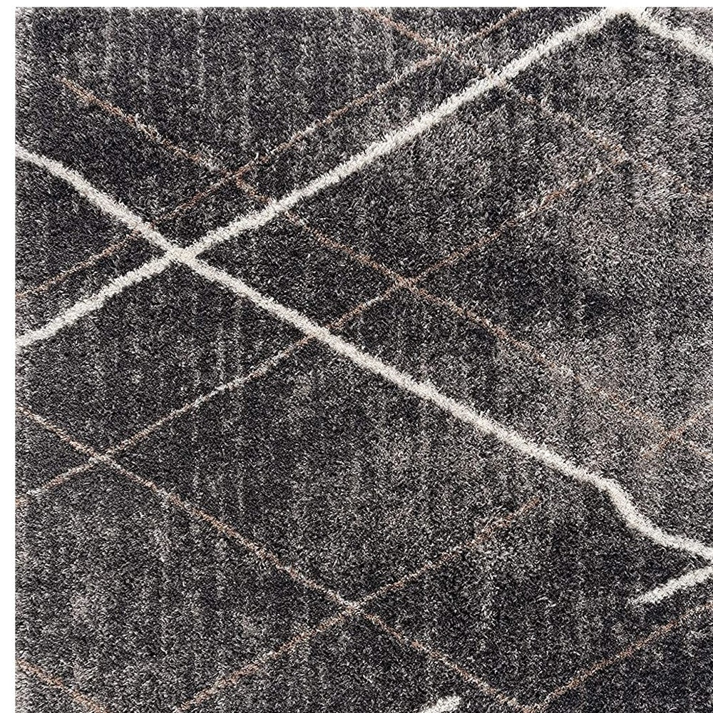 3' X 5' Gray Modern Distressed Lines Area Rug