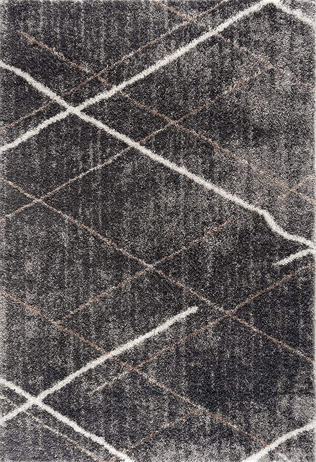 3' X 5' Gray Modern Distressed Lines Area Rug