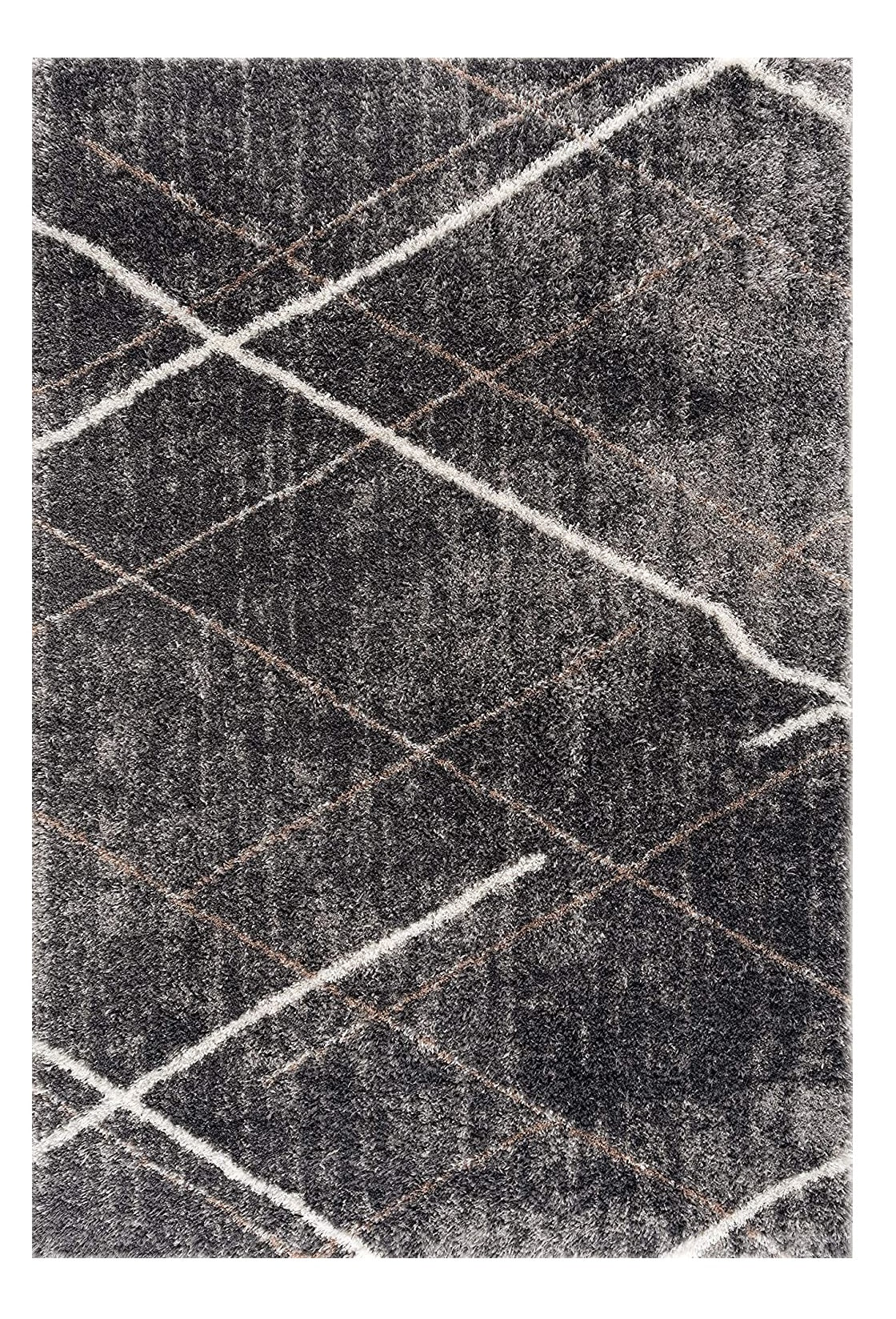 3' X 5' Gray Modern Distressed Lines Area Rug