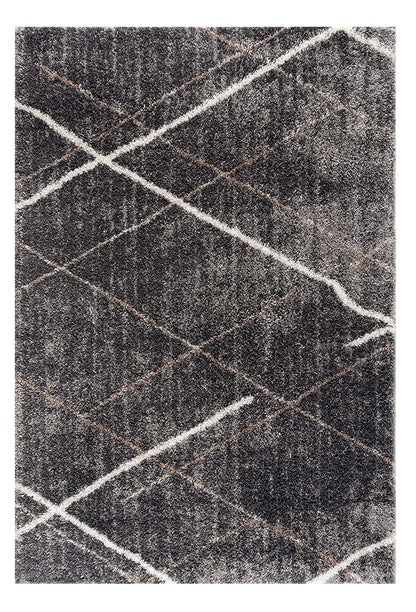 3' X 5' Gray Modern Distressed Lines Area Rug