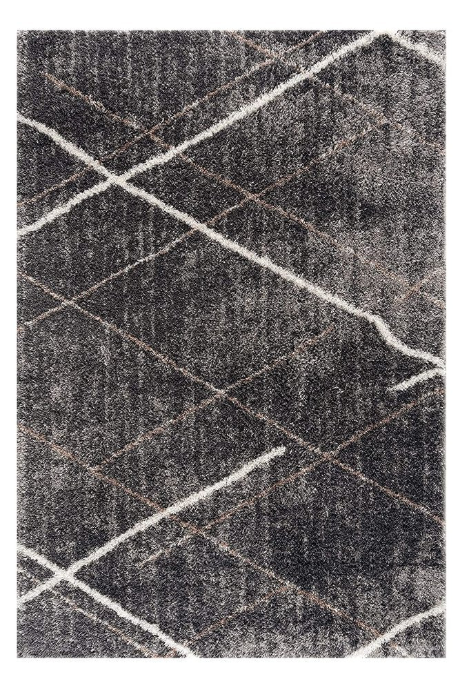 5' X 8' Gray Modern Distressed Lines Area Rug