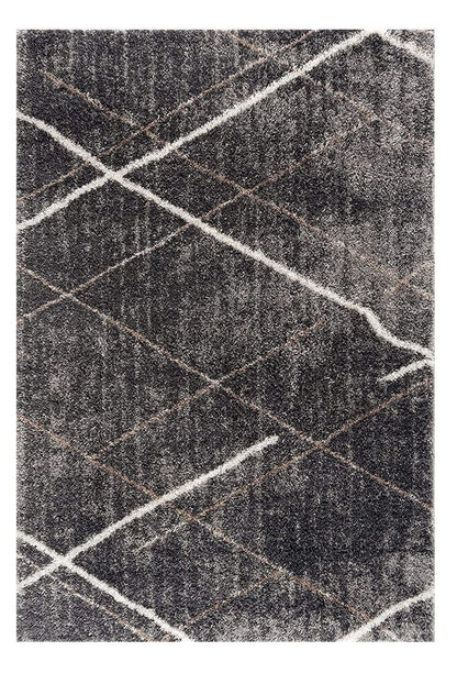 5' X 8' Gray Modern Distressed Lines Area Rug