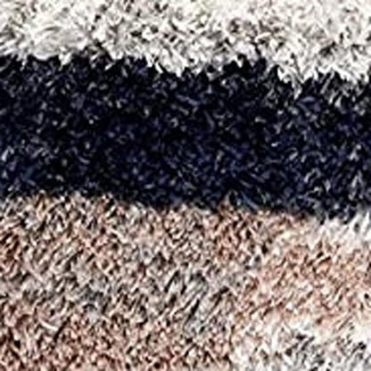 8' X 11' Gray And Black Strokes Area Rug