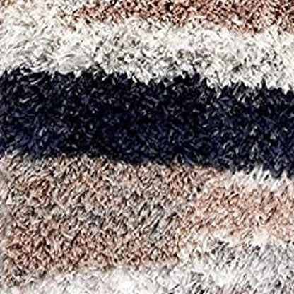8' X 11' Gray And Black Strokes Area Rug