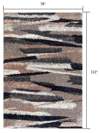 4' X 6' Gray And Black Strokes Area Rug