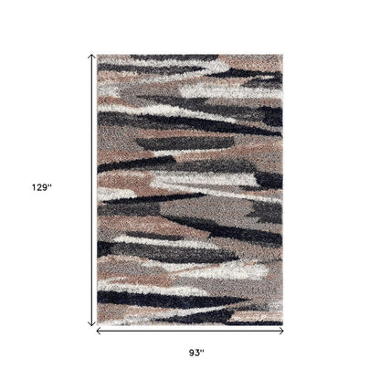 4' X 6' Gray And Black Strokes Area Rug