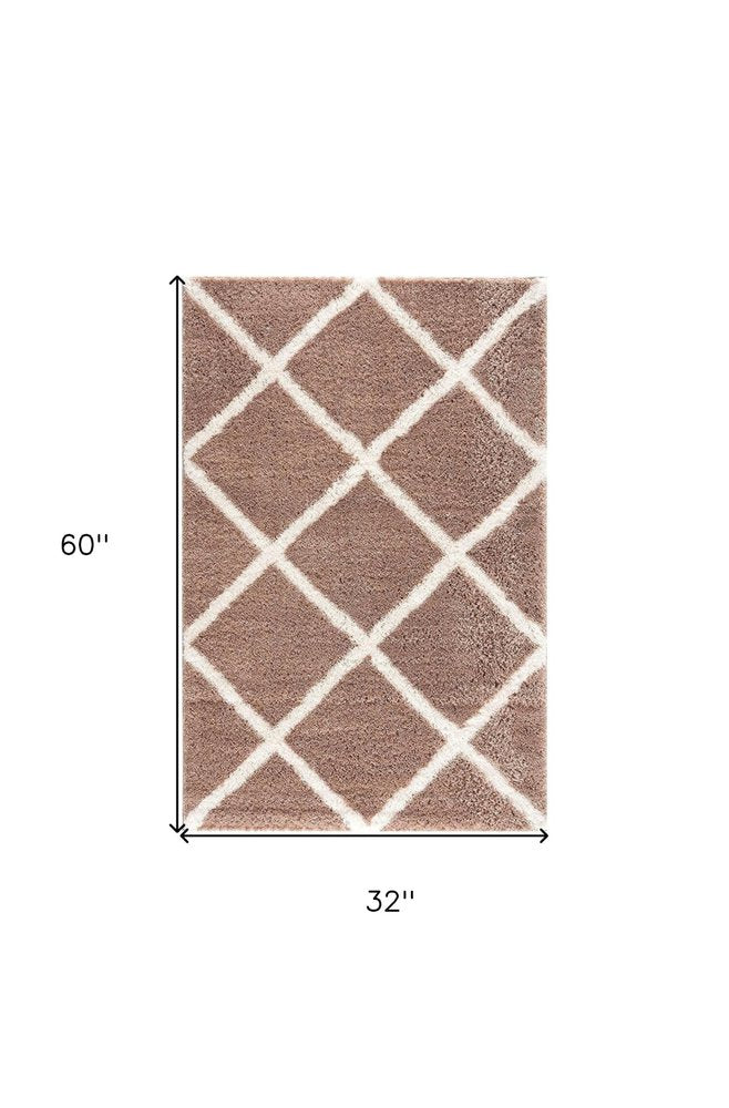 8' X 11' Beige Geometric Area Rug