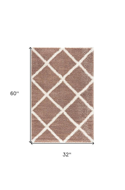 8' X 11' Beige Geometric Area Rug