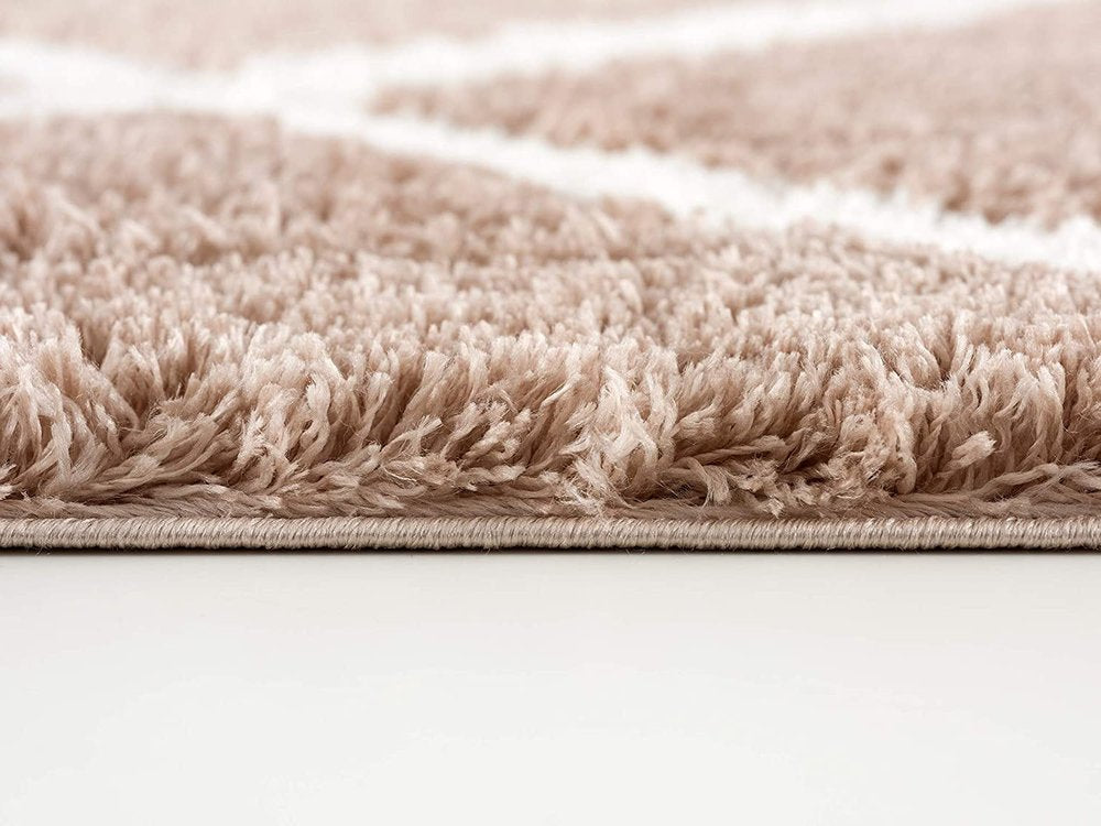 3' X 5' Beige Geometric Area Rug