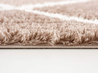 3' X 5' Beige Geometric Area Rug