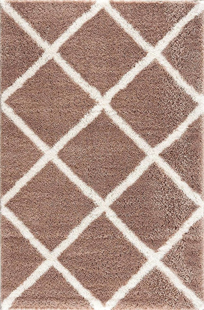 8' X 11' Beige Geometric Area Rug