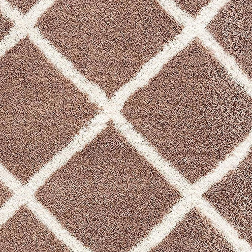 8' X 11' Beige Geometric Area Rug