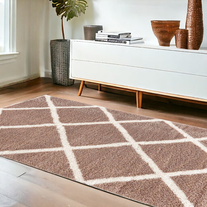 3' X 5' Beige Geometric Area Rug