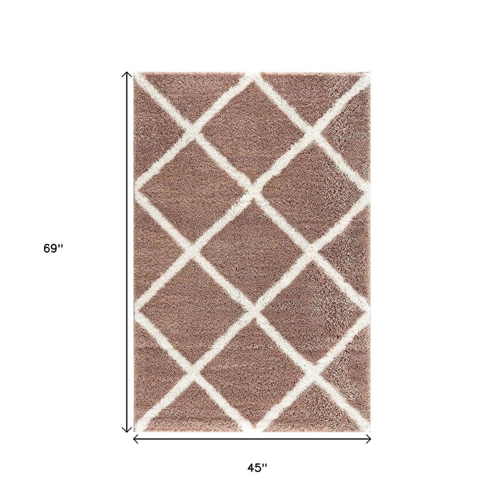 8' X 11' Beige Geometric Area Rug
