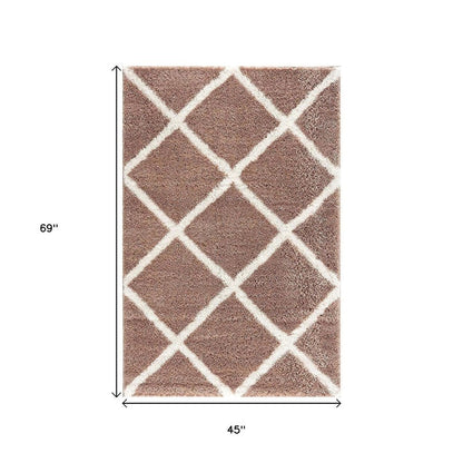8' X 11' Beige Geometric Area Rug