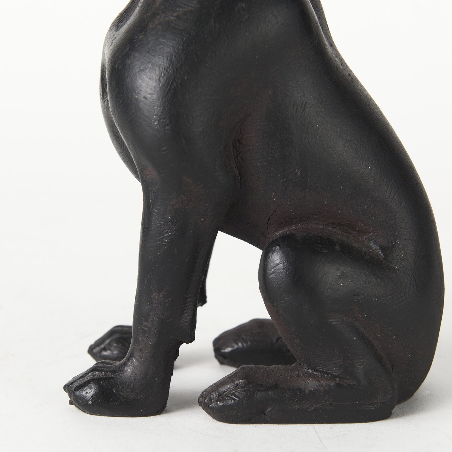 Black Resin Boxer Dog Shaped Decor Piece