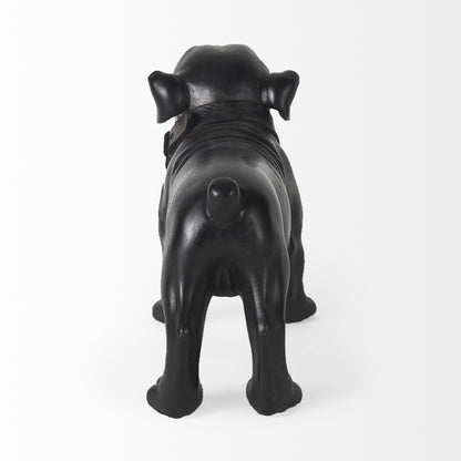 8" Black Polyresin Dog Tabletop Sculpture