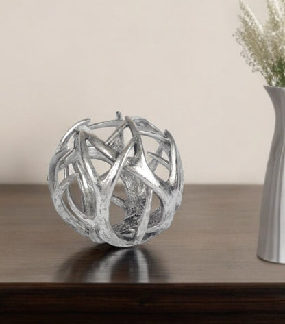 7" Silver Metal Tabletop Sculpture