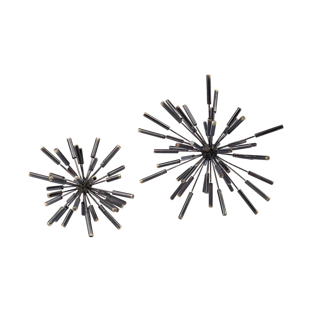 Petite Black Metal Spiked Sculpture