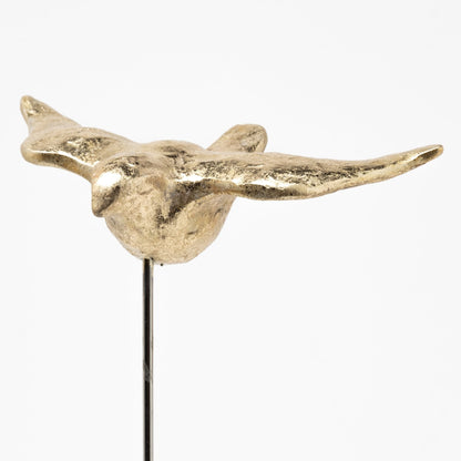 Set Of Three Gold Bird Sculptures