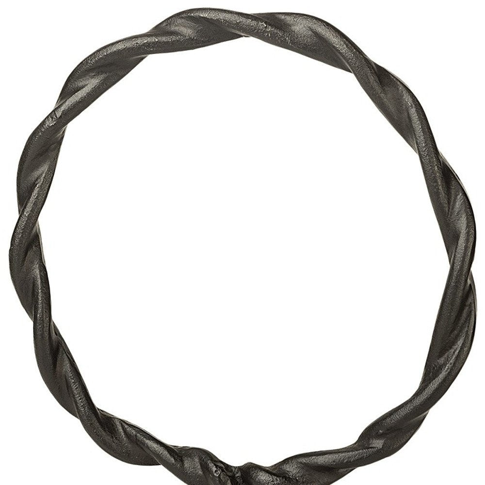 15" Black Metal Round Braided Tabletop Sculpture