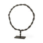 23" Black Metal Round Braided Tabletop Sculpture