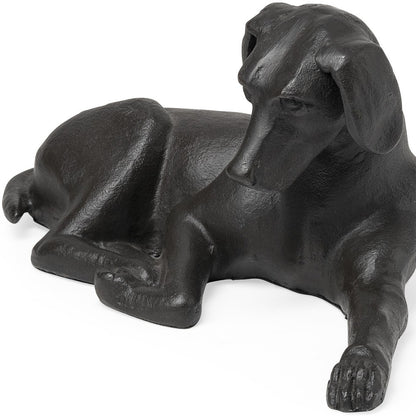 Black Metal Labrador Dog Sculpture