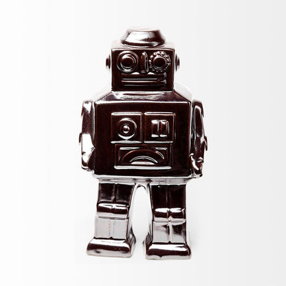 7" Silver Metal Robot Shaped Sculpture