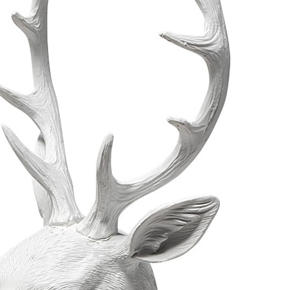 23" White Polyresin Suited Deer Bust Tabletop Sculpture