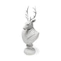23" White Polyresin Suited Deer Bust Tabletop Sculpture