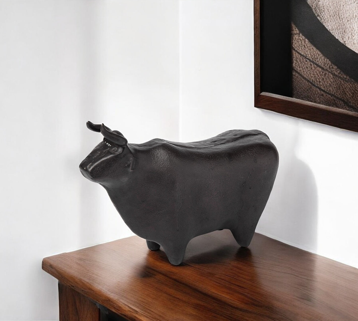 6" Black Metal Tabletop Sculpture