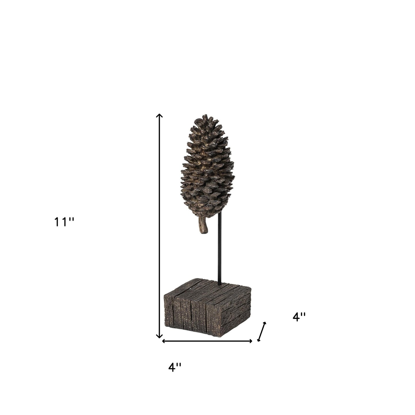 Petite Brown Resin Pinecone Shaped Decor Piece