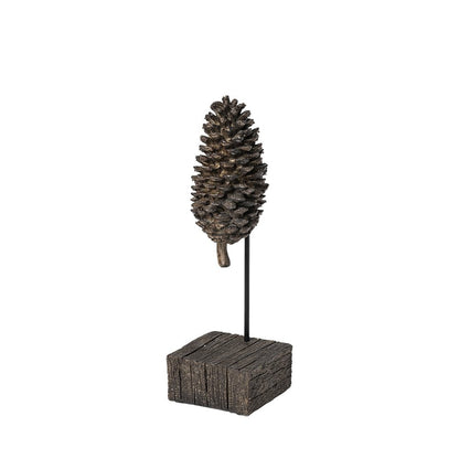 11" Golden Brown Resin Pinecone Tabletop Sculpture
