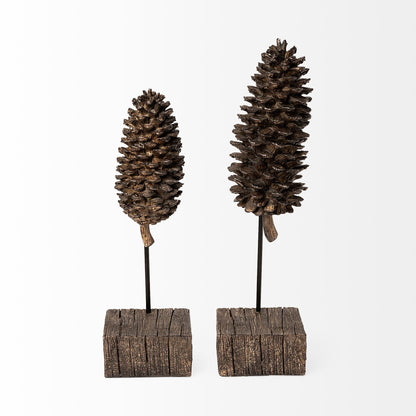 Petite Brown Resin Pinecone Shaped Decor Piece