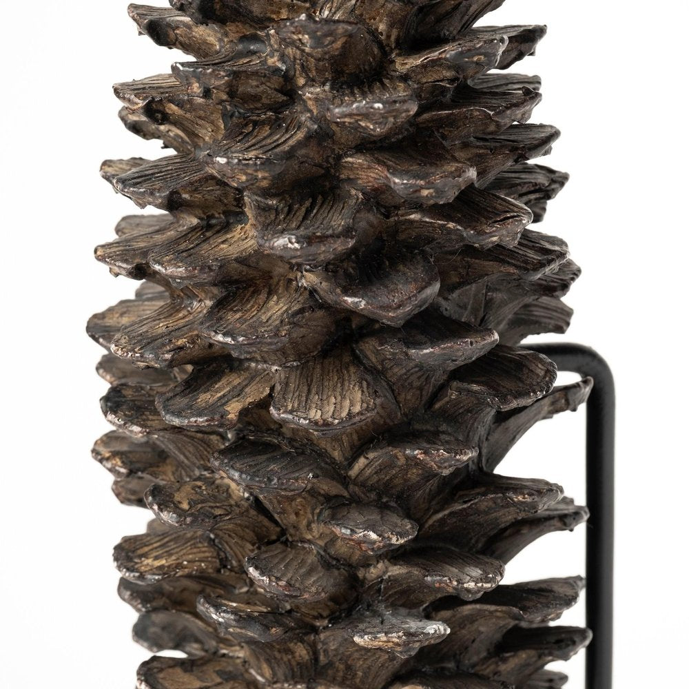 11" Golden Brown Resin Pinecone Tabletop Sculpture